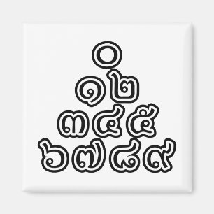 Thai Zahlen Pyramide ♦ Thailändische Sprachschrift Magnet