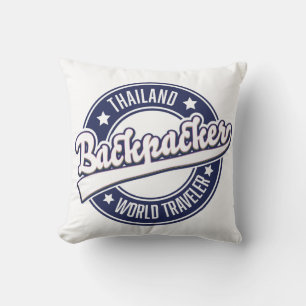 Thailand Backpacker World Traveler Logo Kissen