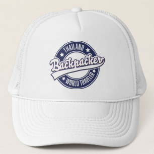 Thailand Backpacker World Traveller Logo Truckerkappe