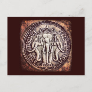 Thailand-Baht-Elefant-Münz-Postkarte Postkarte