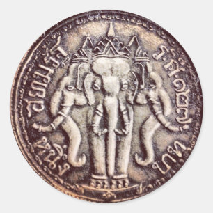 Thailand-Baht-Elefanten-Münz-Aufkleber Runder Aufkleber