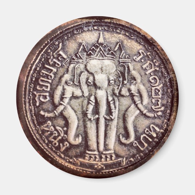 Thailand Baht Elephant Magnet (Vorne)
