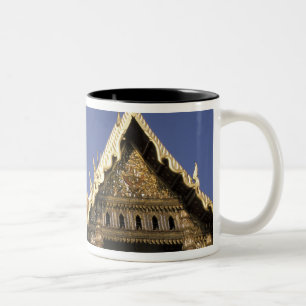Thailand, Bangkok. Morgensonne reflektiert von Zweifarbige Tasse