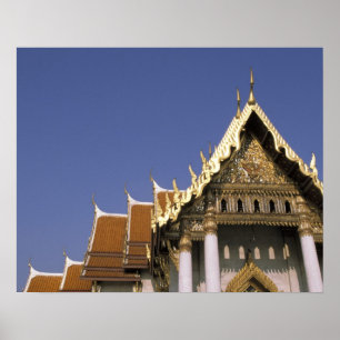 Thailand, Bangkok. Morgensonne spiegelt sich in de Poster