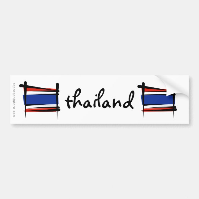 Thailand-Bürsten-Flagge Autoaufkleber (Vorne)