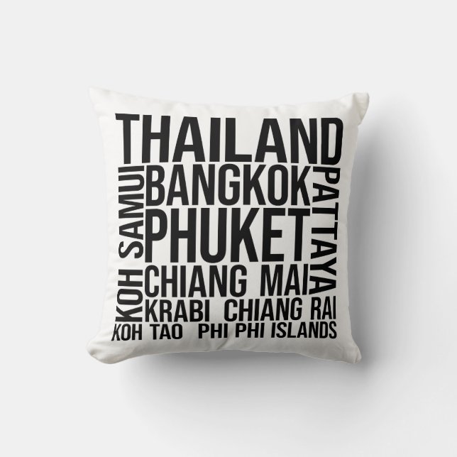 Thailand Cities Word Art - Bangkok Travel Kissen (Vorderseite)