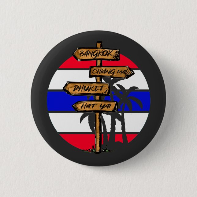 Thailand Destinationen - Bangkok Chiang Mai Phuket Button (Vorderseite)
