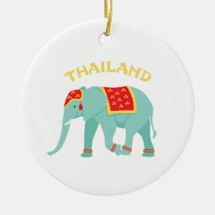 Thailand Elefant Keramik Ornament