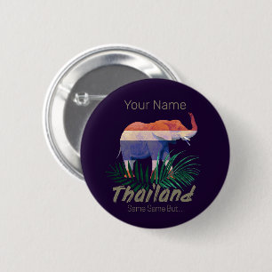 Thailand Elephant Flag Dschungel Verlasse Thai Sou Button