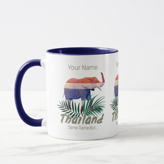 Thailand Elephant Flag Dschungel Verlasse Thai Sou Tasse (Links)