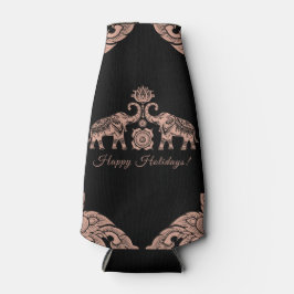 Thailand Elephant Happy Holidays Geschenk Pink & B Flaschenkühler