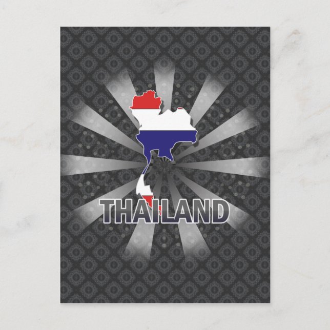 Thailand Flag Map 2.0 Postkarte (Vorderseite)