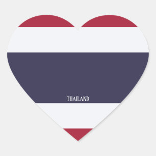 Thailand Flag Splendid Patriotic Herz-Aufkleber