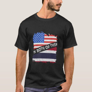 Thailand Flag USA USA Ich bin beide Thai Ro T-Shirt