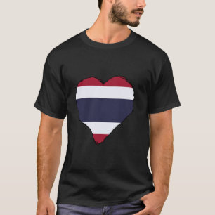 Thailand-Flagge Herz Thailändische Wurzeln Thailän T-Shirt