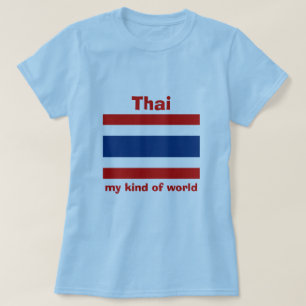 Thailand-Flagge + Karte + Text T-Shirt