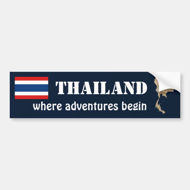 Thailand-Flagge + Karten-Autoaufkleber Autoaufkleber (Vorne)