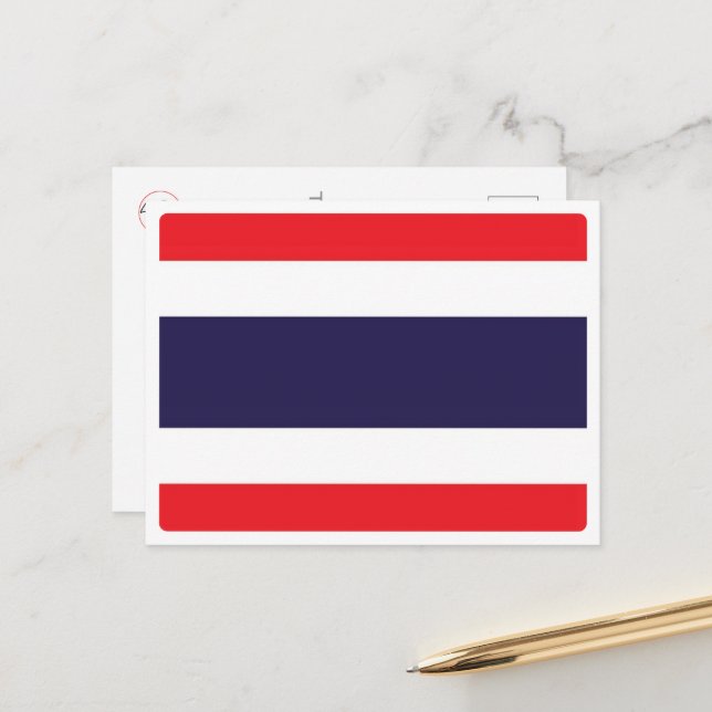 Thailand - Flagge - Postkarte (Vorderseite/Rückseite Beispiel)