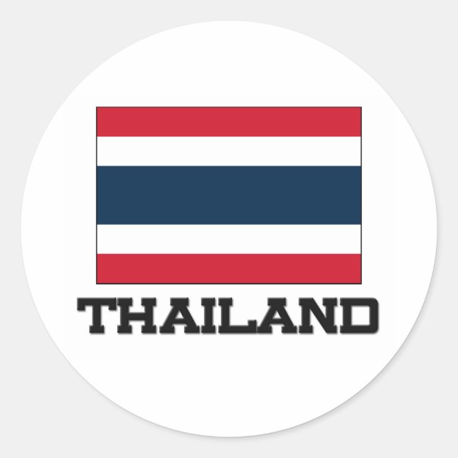 Thailand-Flagge Runder Aufkleber (Vorderseite)