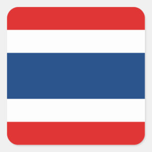 Thailand-Flaggen-Aufkleber Quadratischer Aufkleber