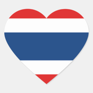 Thailand-Flaggen-Herz-Aufkleber Herz-Aufkleber