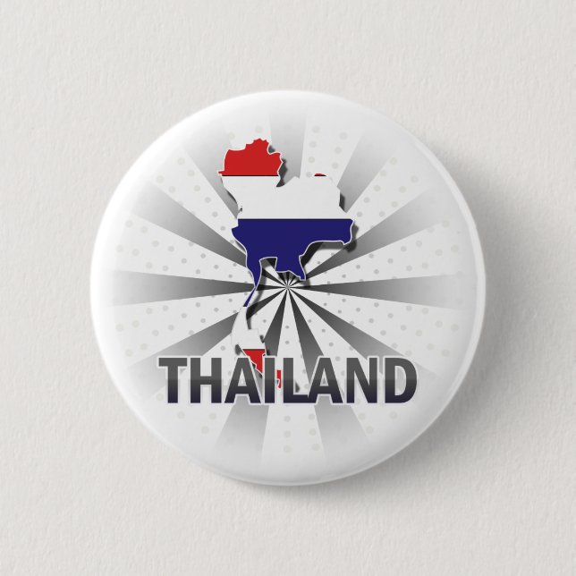 Thailand-Flaggen-Karte 2,0 Button (Vorderseite)