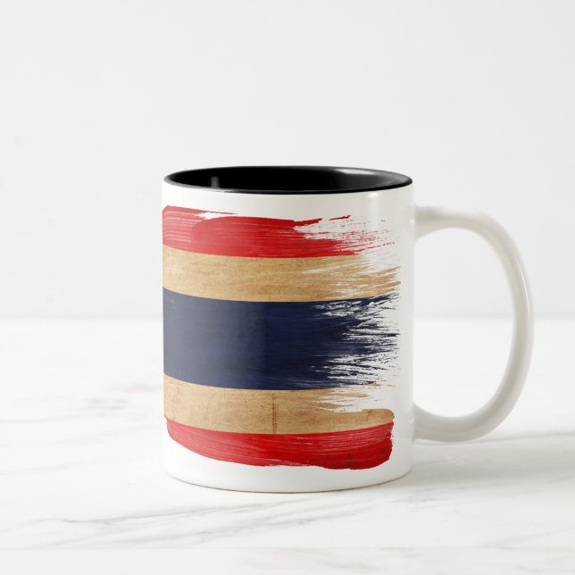 Thailand-Flaggen-Tasse Zweifarbige Tasse (Rechts)