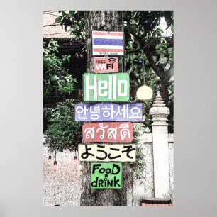 Thailand Hello Signs Travel Poster