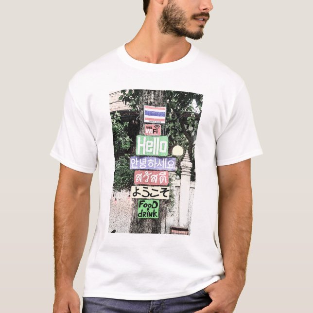 Thailand Hello Signs Travel T-Shirt (Vorderseite)