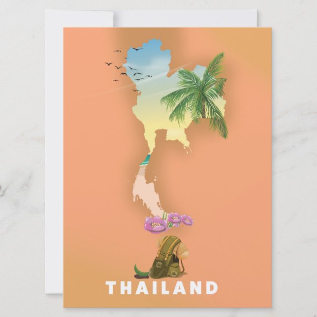 Thailand illustrierte Karte (Vorderseite)