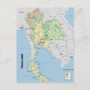 Thailand Karte Postkarte 3
