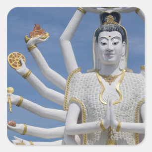 Thailand, Ko Samui (auch Koh Samui). Wat Plai Quadratischer Aufkleber