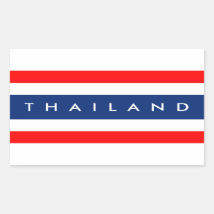 Thailand-Landesflaggenationssymbol-Namentext Rechteckiger Aufkleber