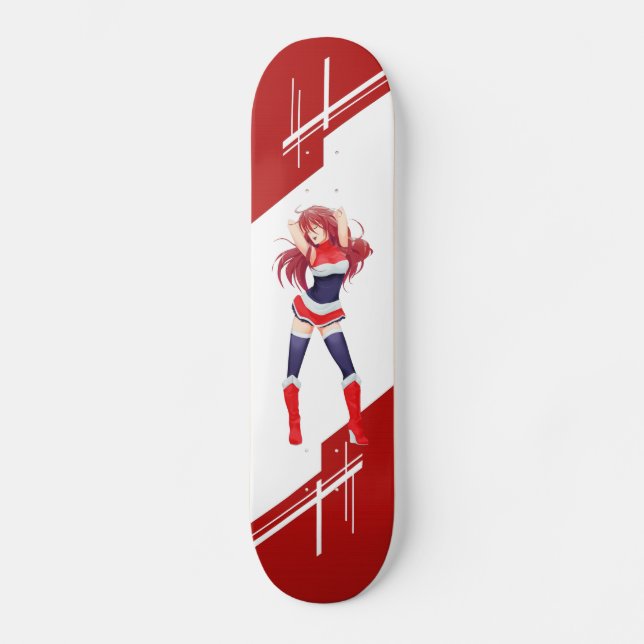 Thailand Manga Animemädchen gekleidet in der Skateboard (Vorderseite)