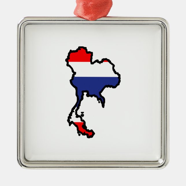 THAILAND MAP FLAG SILBERNES ORNAMENT (Vorne)
