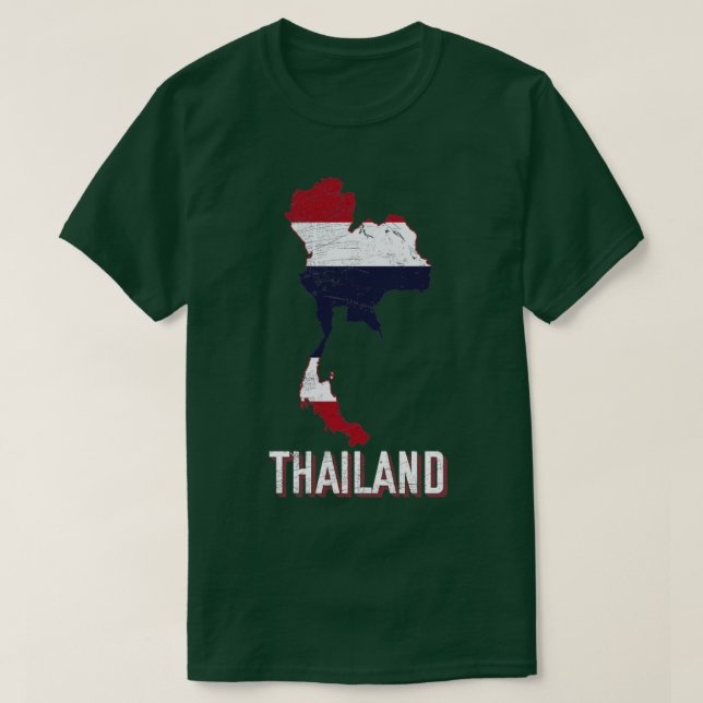 Thailand Map Thai Flag T-Shirt (Design vorne)