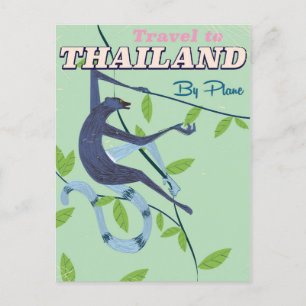 Thailand Monkey Vintage Print Postkarte