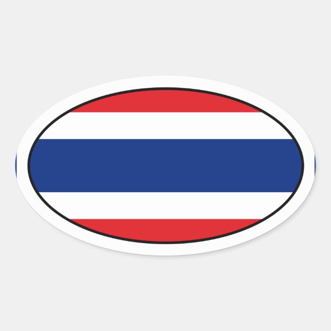 Thailand Oval Flag Sticker (Vorderseite)