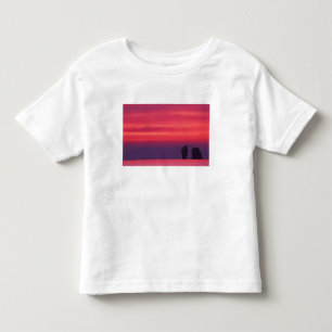 Thailand, Phang Nga-Bucht. Rosa Himmel spiegelt si Kleinkind T-shirt