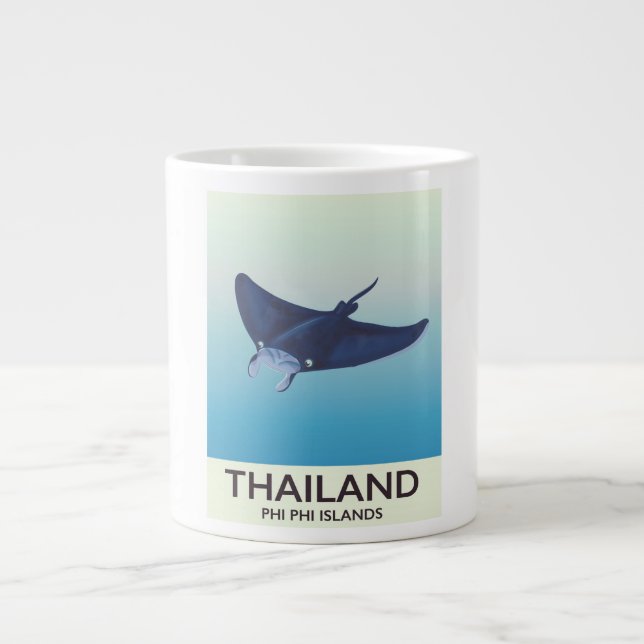 Thailand Phi Phi Islands Reiseplakat Jumbo-Tasse (Vorderseite)
