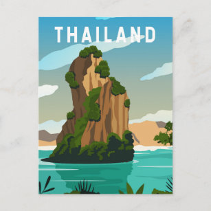 Thailand Phuket Retro Postkarte