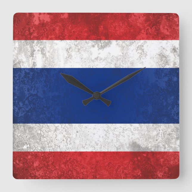 Thailand Quadratische Wanduhr (Vorderseite)