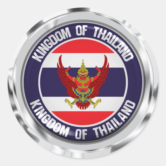 Thailand-RundEmblem Runder Aufkleber (Vorderseite)