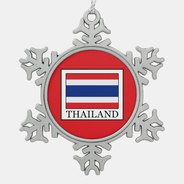 Thailand Schneeflocken Zinn-Ornament (Vorderseite)