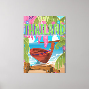 Thailand Spaß Vintage Reiseplakat Leinwanddruck