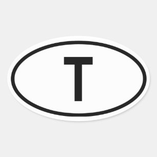 Thailand ‚T‘ Ovaler Aufkleber