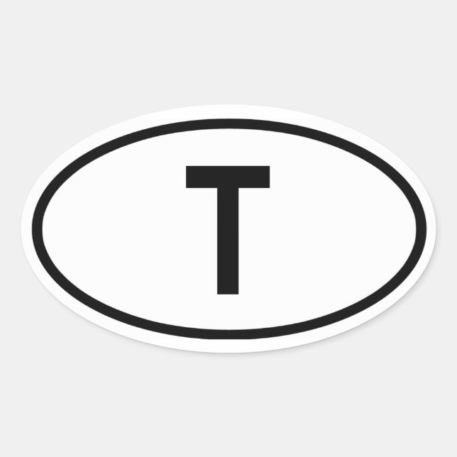 Thailand ‚T‘ Ovaler Aufkleber (Vorderseite)