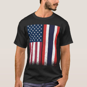 Thailand Thai American Flags Proud USA Thailand T-Shirt