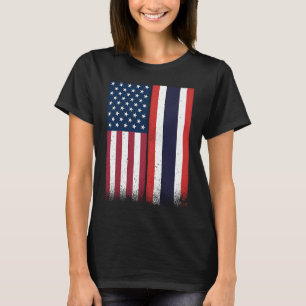 Thailand Thai American Flags Proud USA Thailand T-Shirt