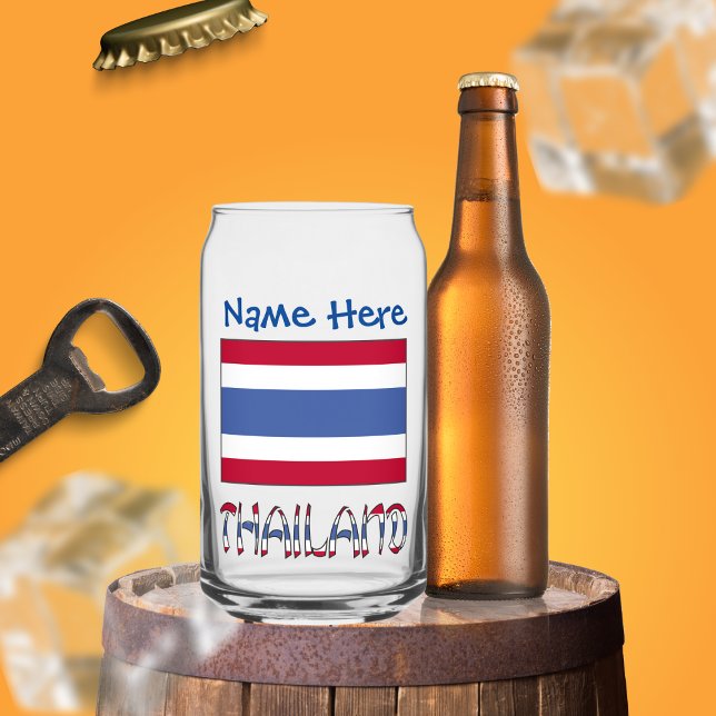 Thailand Thai Flag Blue Personalisiert Dosenglas (Von Creator hochgeladen)